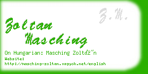 zoltan masching business card